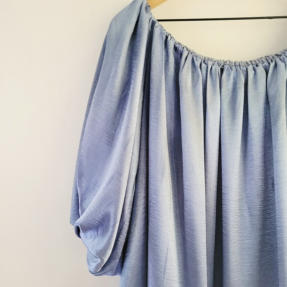 NWT Anthropologie Shine Mini Dress Off The Shoulder Blue Size Small - Picture 5 of 16